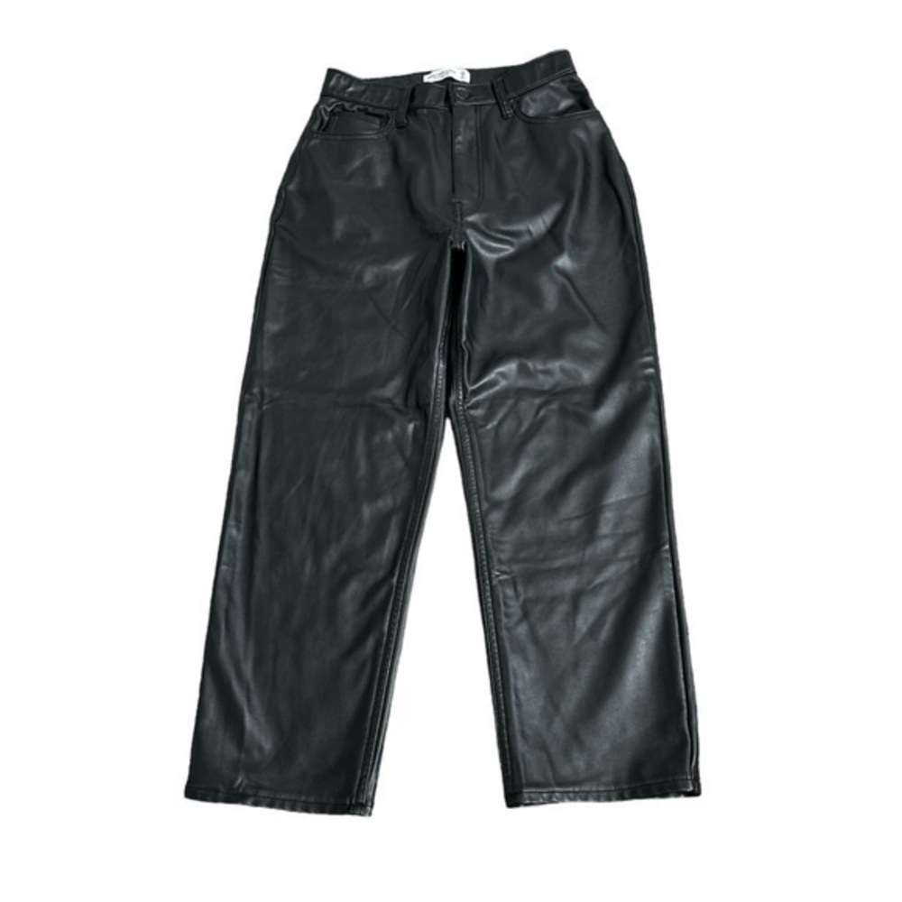 Abercrombie & Fitch The Ankle Straight Ultra High Rise Faux Leather Pants 28/6S